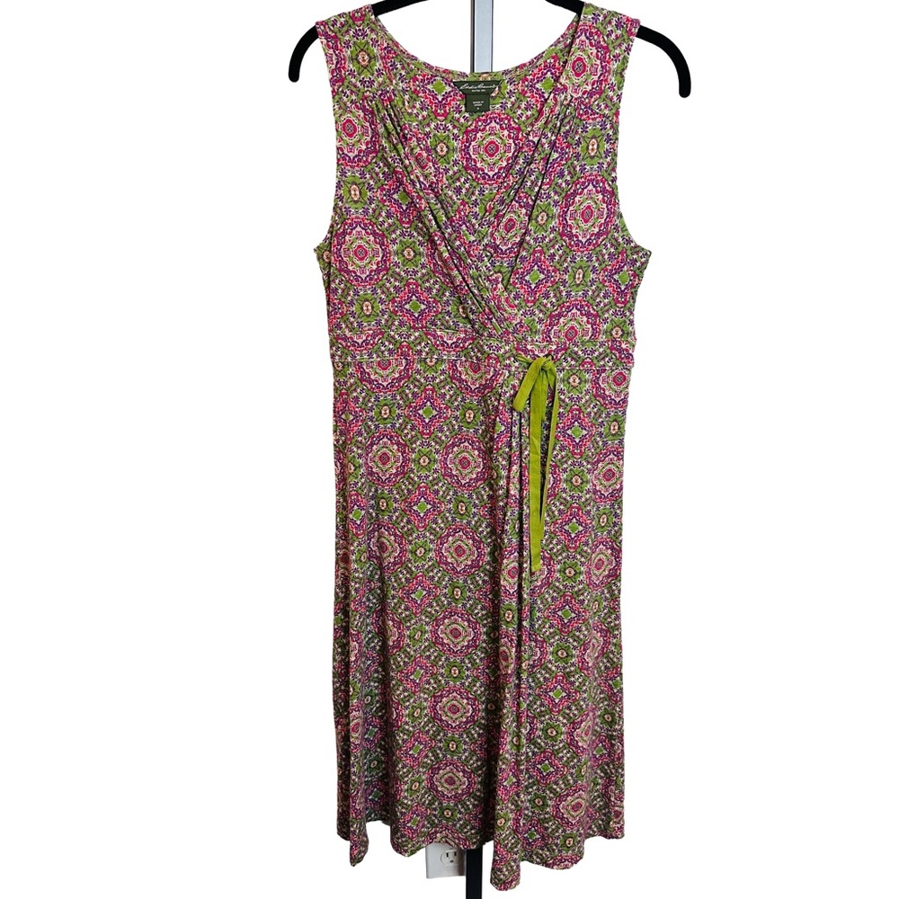 Eddie Bauer Sleeveless V-Neck Drawstring Waist Cotton Dress S